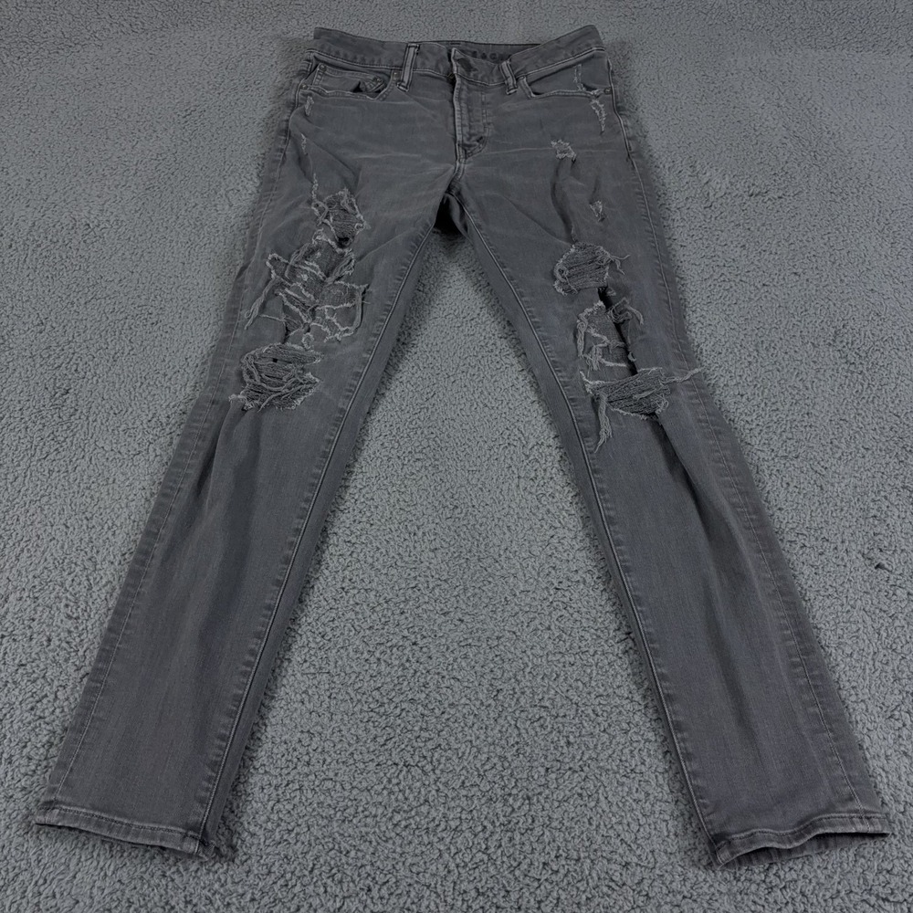 American Eagle Jeans Mens 31x32 Gray Skinny Fit Next Level Flex Light Wash Denim